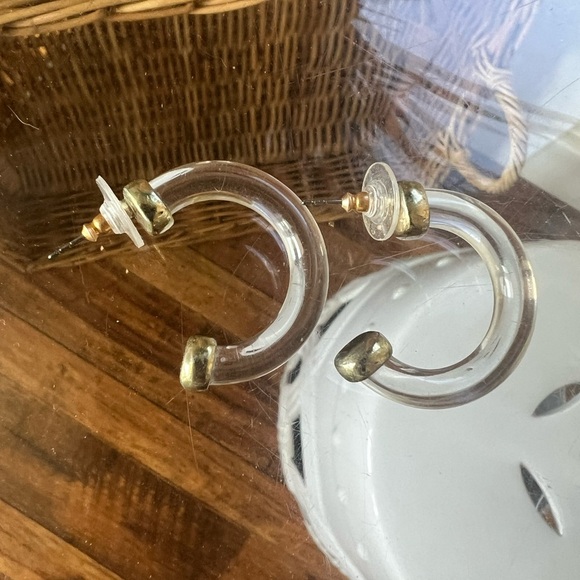 Lucite Acrylic Hoop Earrings - Picture 1 of 10